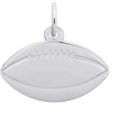 Flat Football Pendant Charm Sterling Sliver - Rembrandt Charms - Gaines Jewelers