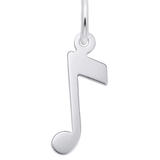Flat Music Note Charm Sterling Silver - Rembrandt Charms - Gaines Jewelers