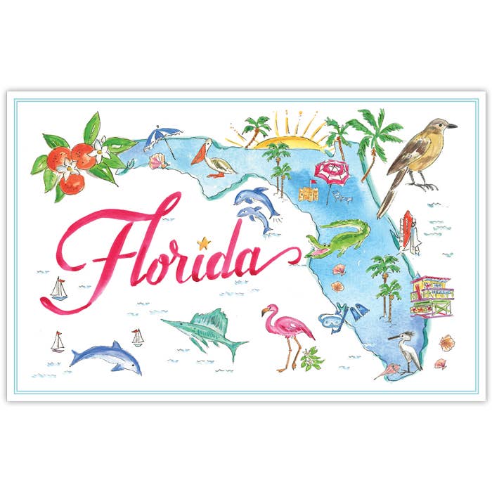 Florida Handpainted Icons Placemat - RosanneBeck Collections - Gaines Jewelers