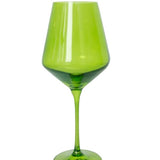 Forest Green Wine Stemware - Estelle Colored Glass - Gaines Jewelers