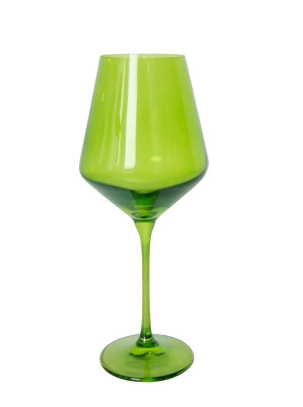 Forest Green Wine Stemware - Estelle Colored Glass - Gaines Jewelers