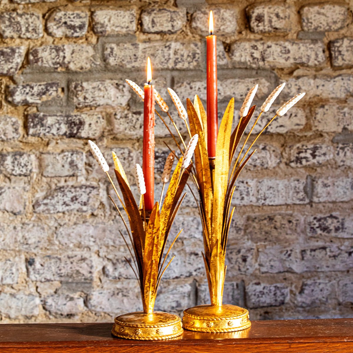Forest Walk Wheat 13" Candlestick - Gold - Juliska - Gaines Jewelers