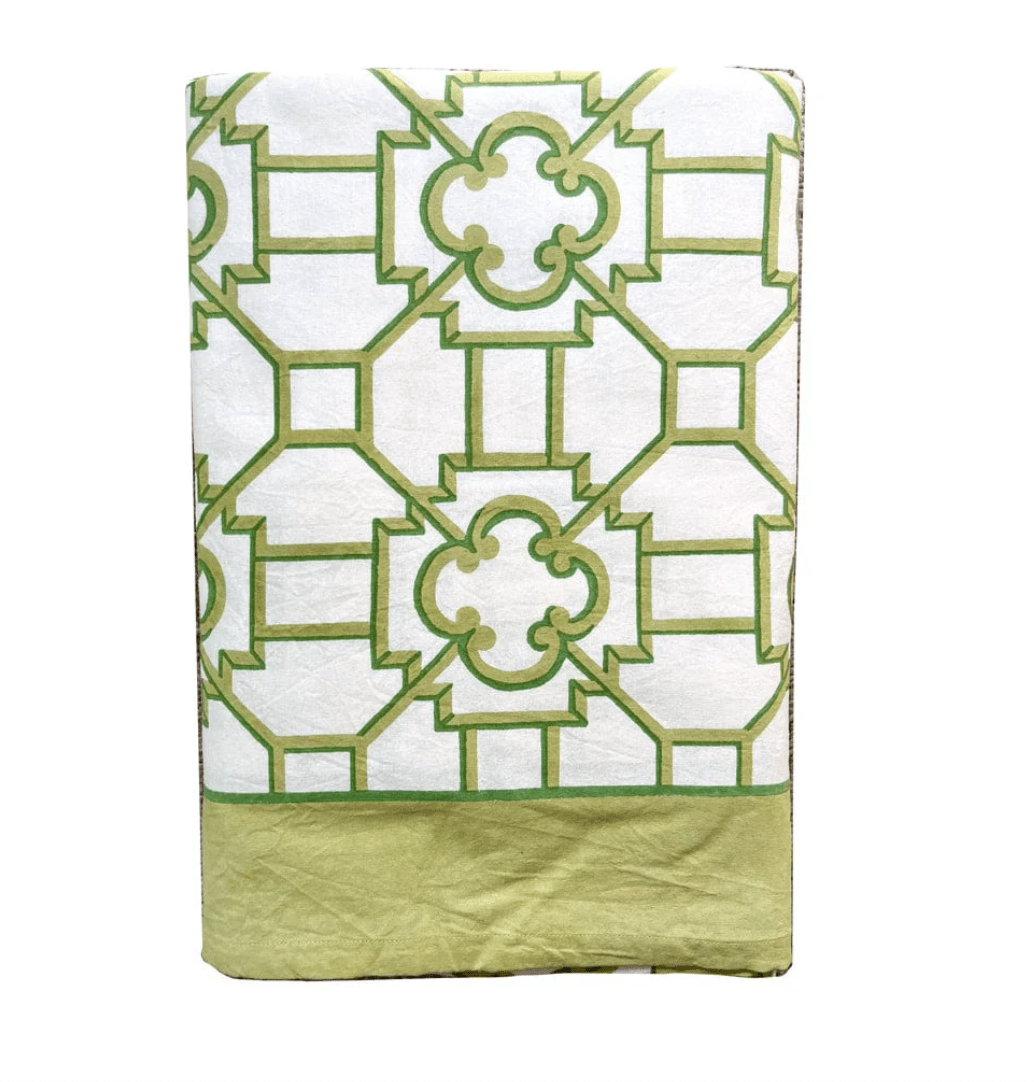 Garden Trellis Cloth Tablecover in Green - Caspari - Gaines Jewelers