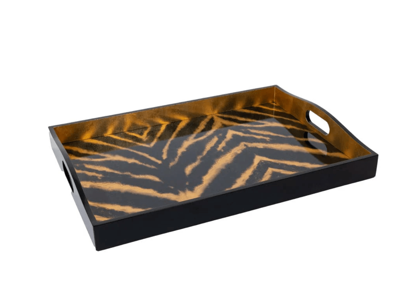 Go Wild Lacquer Large Rectangle Tray - 21X15 - Caspari - Gaines Jewelers