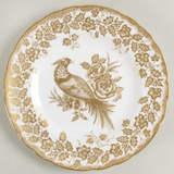 * Gold Accent Aves Platinum Holiday Salad Plate - Royal Crown Derby - Gaines Jewelers