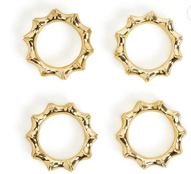 Golden Bamboo Napkin Rings S/4 - Gaines Jewelers