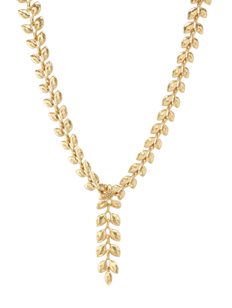 Golden Laurel Convertible Necklace, 16"+2" - Gold - Capucine De Wulf - Gaines Jewelers