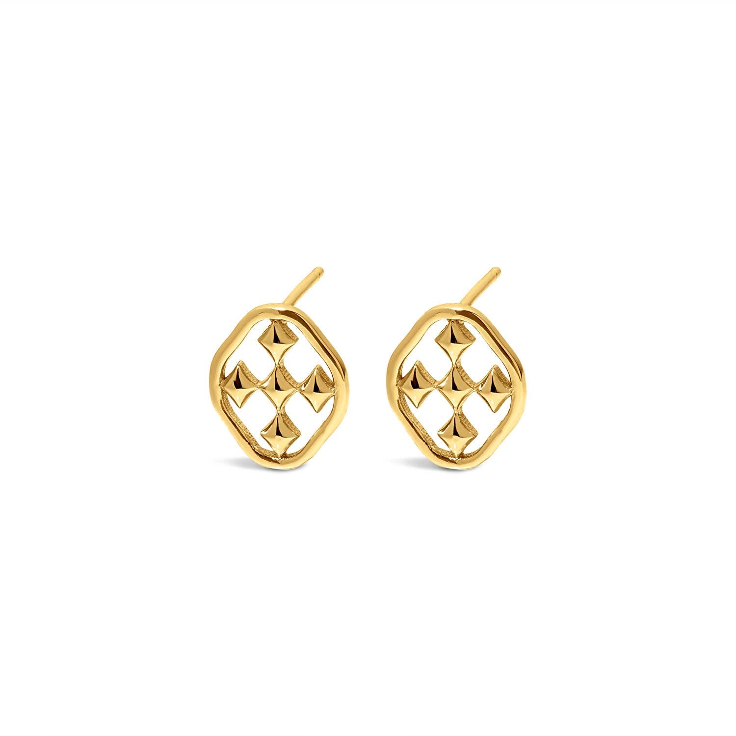 Gracewear Collection - Shield post earrings: Gold Vermeil - Gaines Jewelers