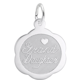 Granddaughter Scalloped Charm - Sterling Silver - Rembrandt Charms - Gaines Jewelers