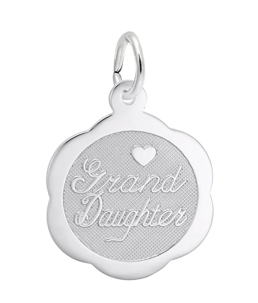 Granddaughter Scalloped Charm - Sterling Silver - Rembrandt Charms - Gaines Jewelers