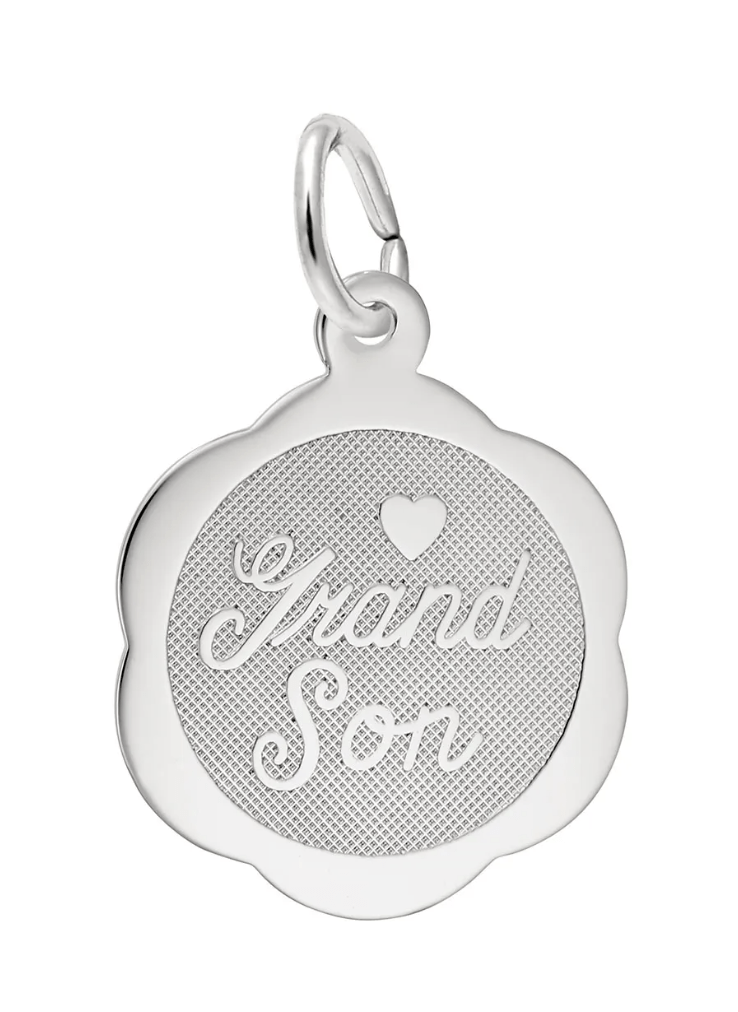 Grandson Scalloped Charm - Sterling Silver - Rembrandt Charms - Gaines Jewelers