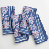 Grecian Palm Blue & Orchid Napkin | Set of 4 - Gaines Jewelers