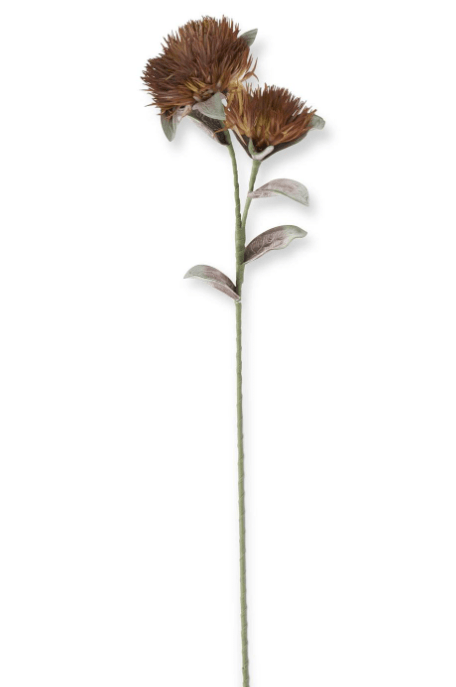 Green & Burgundy Eva Double Spike Bloom Stem 39 Inch - K&K Interiors - Gaines Jewelers