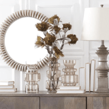 Green & Burgundy Eva Double Spike Bloom Stem 39 Inch - K&K Interiors - Gaines Jewelers