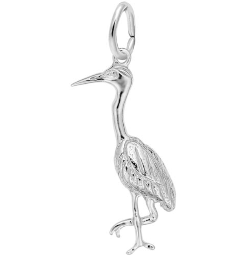 Heron Charm Sterling Sliver - Rembrandt Charms - Gaines Jewelers