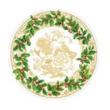 Holly Ceramic Ivory/Gold Salad/Dessert Plates - Caspari - Gaines Jewelers