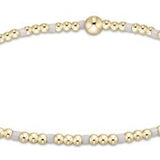 Hope Sincerity Pattern 2mm Bead Bracelet - White - Enewton - Gaines Jewelers
