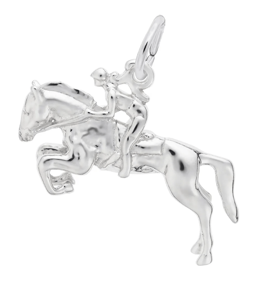 Horse and Rider Charm Sterling Silver - Rembrandt Charms - Gaines Jewelers