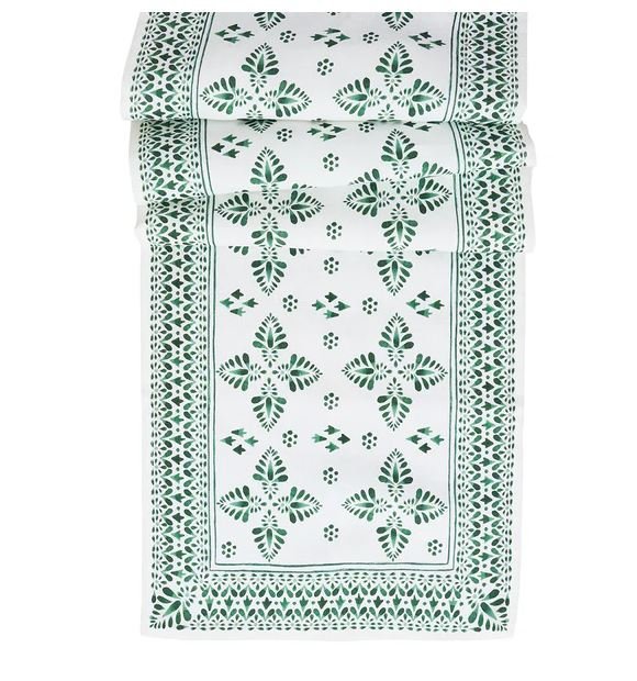Iberian Border 18" x 90" Table Runner - Evergreen - Juliska - Gaines Jewelers