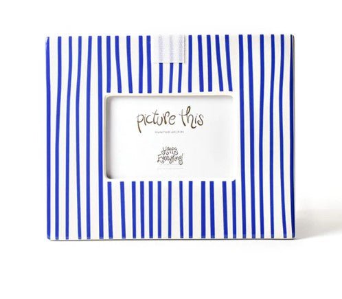 Indigo Skinny Stripe Mini Rectangle Frame - Happy Everything - Gaines Jewelers
