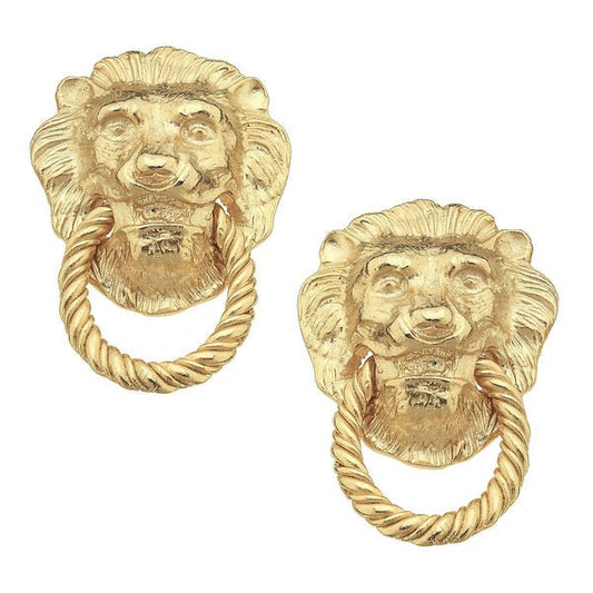 Lion Knocker Earrings - Susan Shaw - Gaines Jewelers