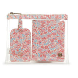 Luxe Saffiano 3 Piece Travel Set - Marseille with Pink Pinstripe - Trvl Design - Gaines Jewelers