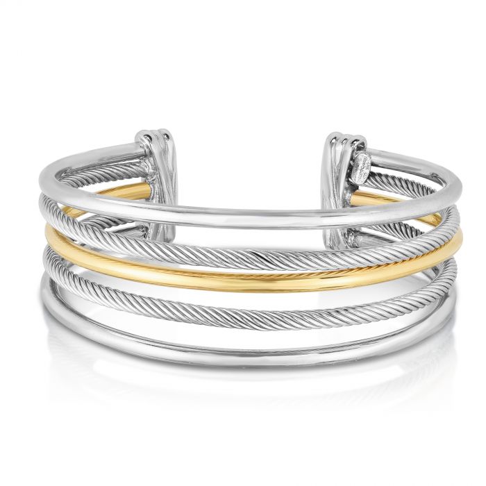 Magnifica Five Row Cuff in Sterling Silver & 18K Gold - Gaines Jewelers