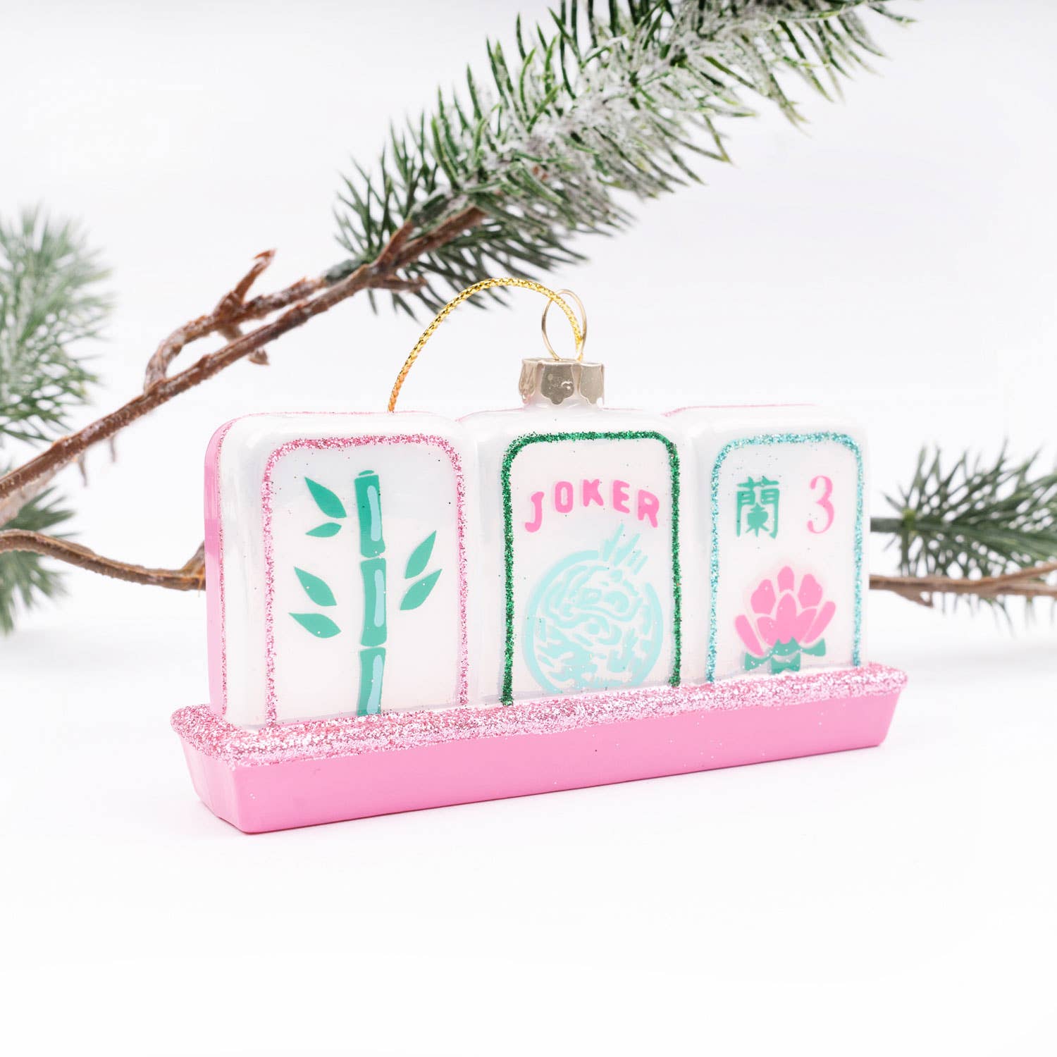Mahjong Tile Boxed Glass Ornament - 8 Oak Lane - Gaines Jewelers