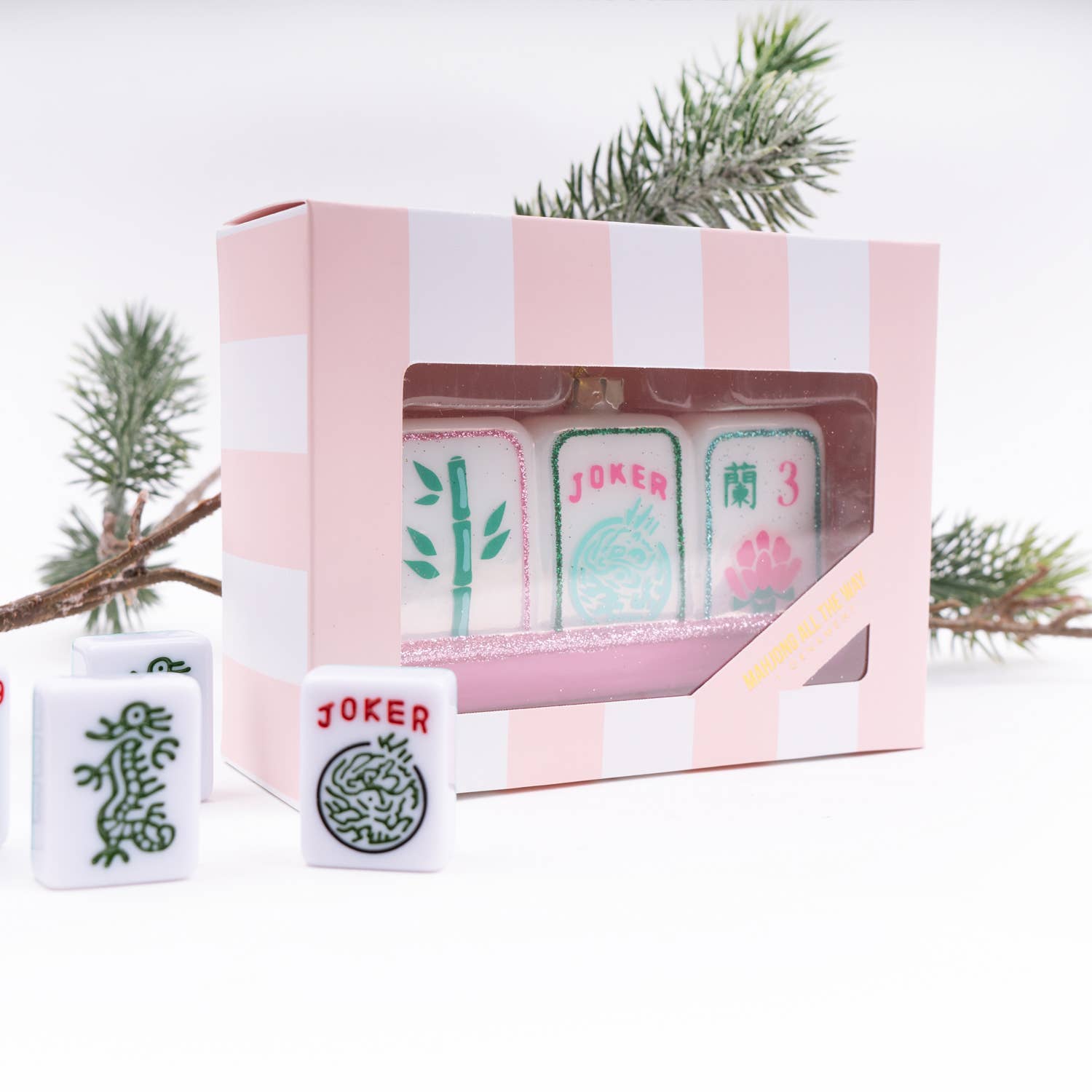 Mahjong Tile Boxed Glass Ornament - 8 Oak Lane - Gaines Jewelers