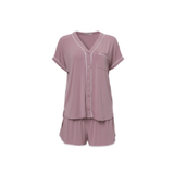 MC Soft Jersey Piped PJ Set - Teaberry & White - Barefoot Dreams - Gaines Jewelers