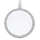 Medium Blank Rope Charm - Sterling Silver - Rembrandt Charms - Gaines Jewelers
