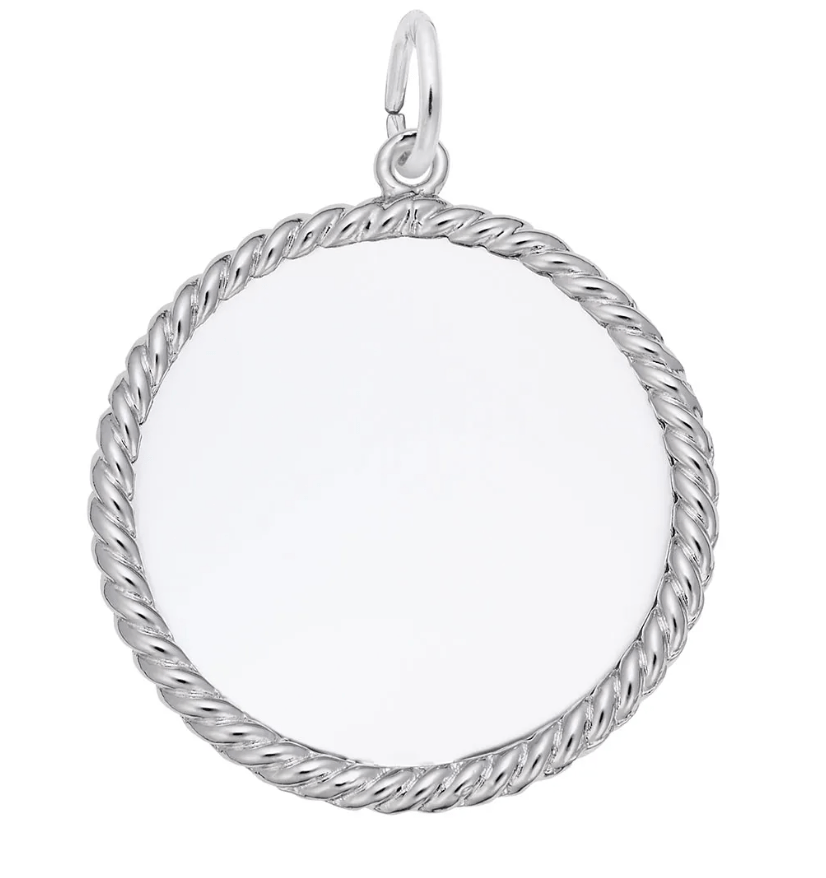 Medium Blank Rope Charm - Sterling Silver - Rembrandt Charms - Gaines Jewelers