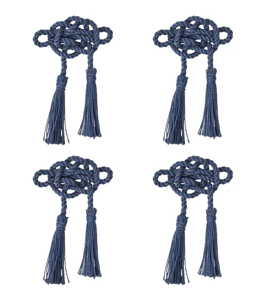 Mystic Knot Napkin Ring Set/4 - Navy - Juliska - Gaines Jewelers