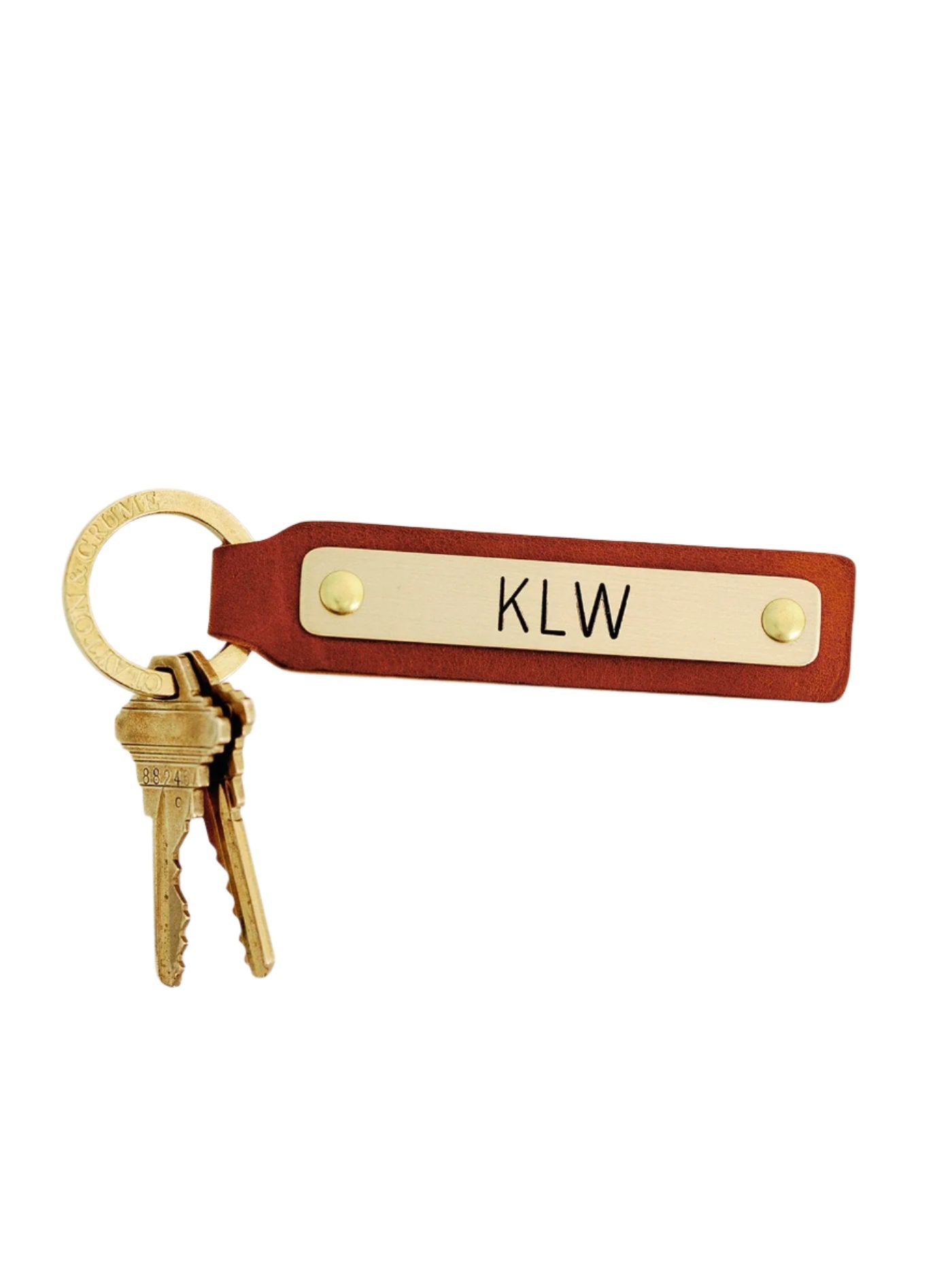 Nameplate Key Fob - Antique Saddle - Clayton & Crume - Gaines Jewelers