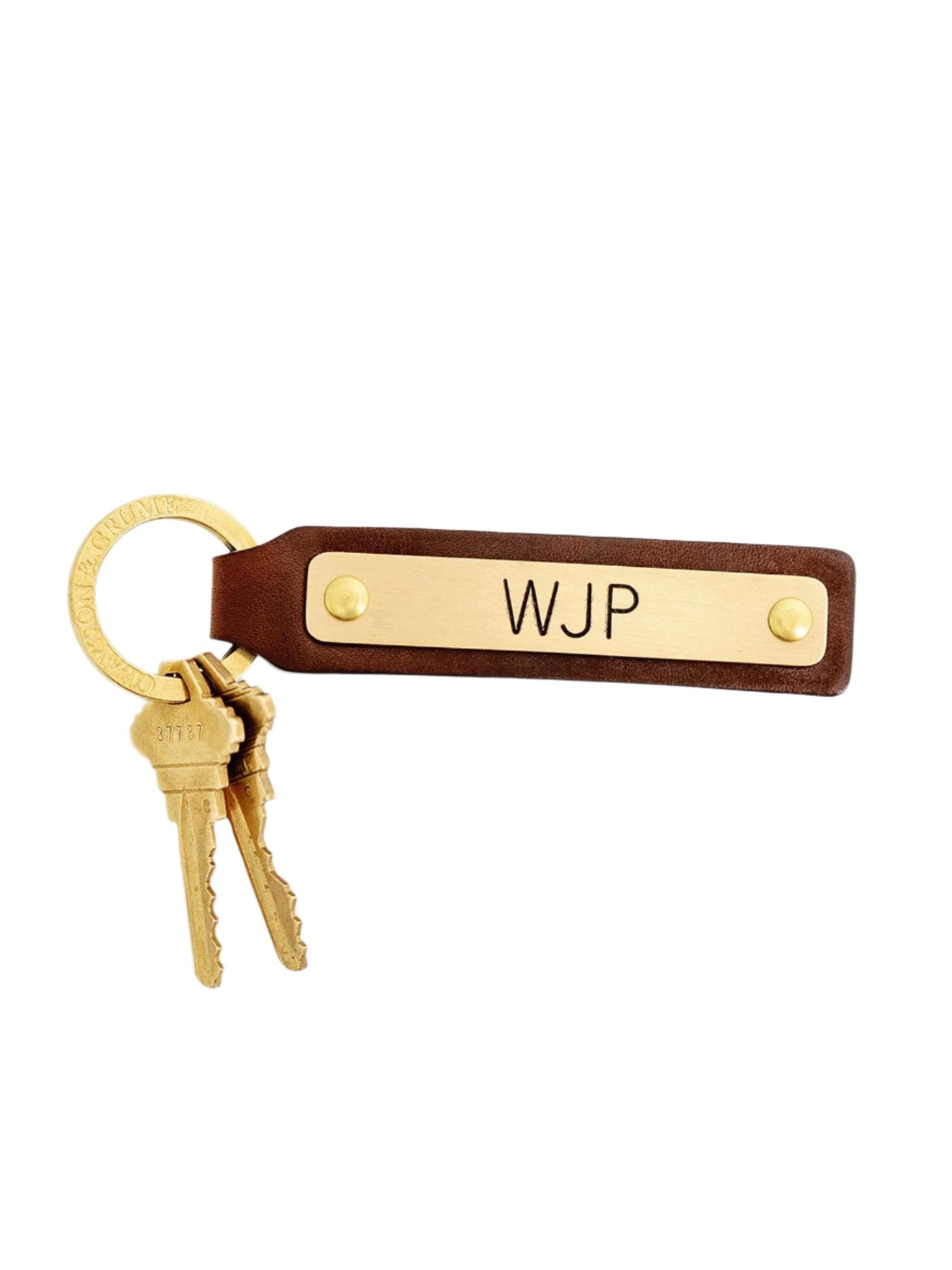 Nameplate Key Fob - Brown Bridle - Clayton & Crume - Gaines Jewelers