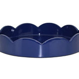 Navy Blue Small Scallop Round Tray - Addison Ross - Gaines Jewelers