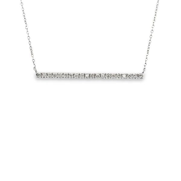***Necklace-.25ctw Diamond Bar Trapeze Style 14k wg - Gaines Jewelers