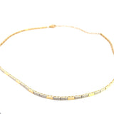 Necklace designed with alternating diamond and gold sections 14kt yellow gold - Gaines Jewelers
