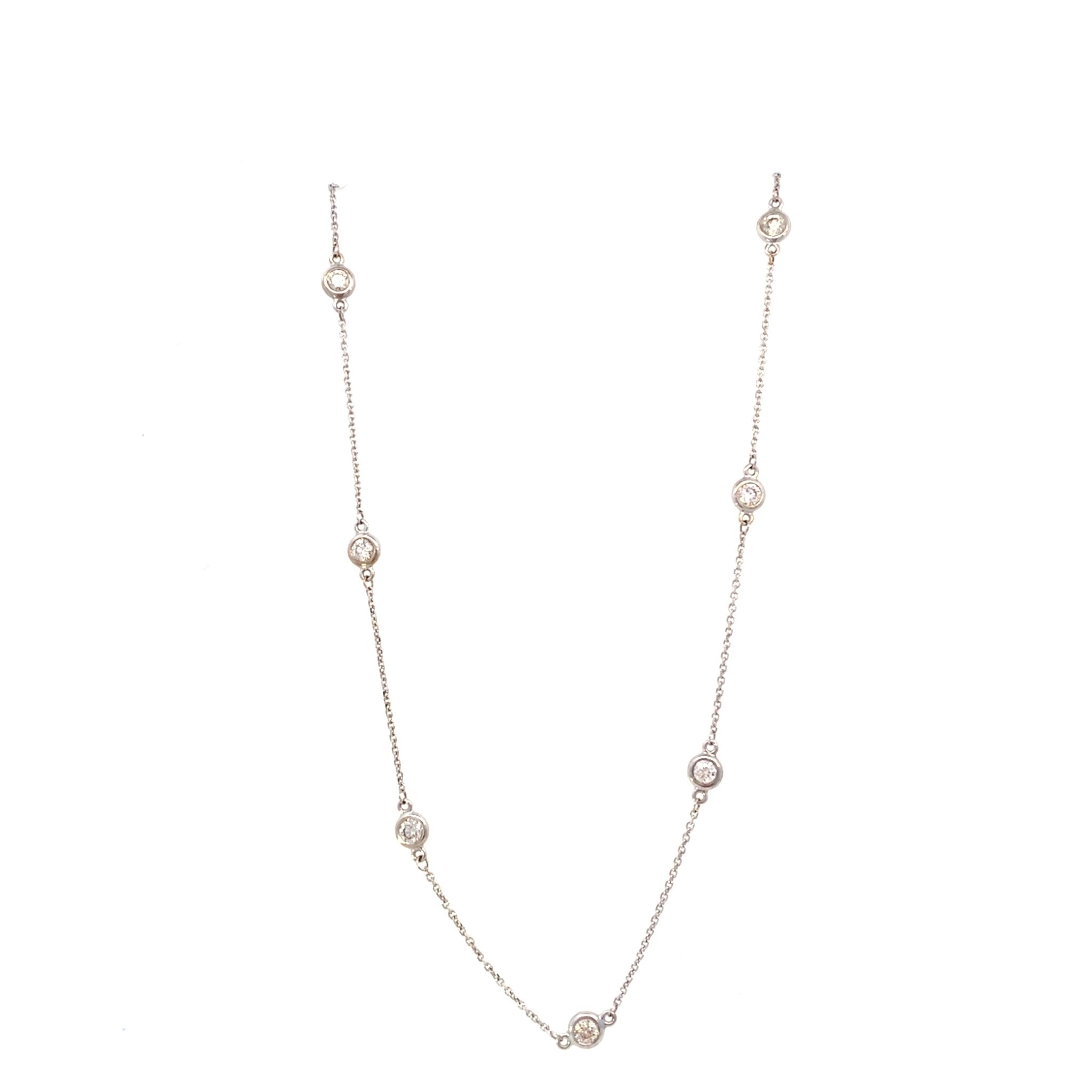 Necklace diamond by the yard total weight 1.03ct 14kt white gold - Gaines Jewelers