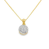 Necklace diamond cluster pendant 0.80ct 14kt yellow gold - Gaines Jewelers