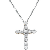 Necklace - Diamond Cross .50 14Kt white gold - Gaines Jewelers