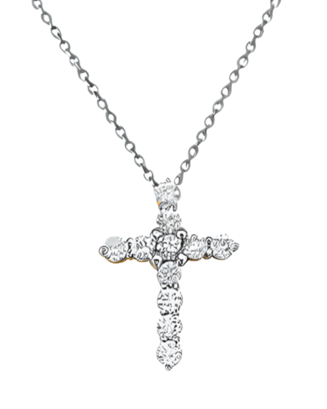 Necklace - Diamond Cross .50 14Kt white gold - Gaines Jewelers