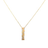 Necklace diamond vertical bar cable chain 14kt yellow gold - Gaines Jewelers