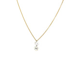 Necklace double diamond drop on yellow gold chain - Gaines Jewelers