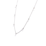 Necklace lab diamond dangling stations 14kt white gold - Gaines Jewelers