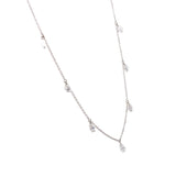 Necklace lab diamond dangling stations 14kt white gold - Gaines Jewelers