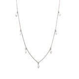 Necklace lab diamond dangling stations 14kt white gold - Gaines Jewelers