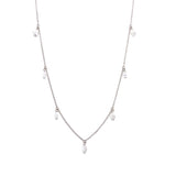 Necklace lab diamond dangling stations 14kt white gold - Gaines Jewelers