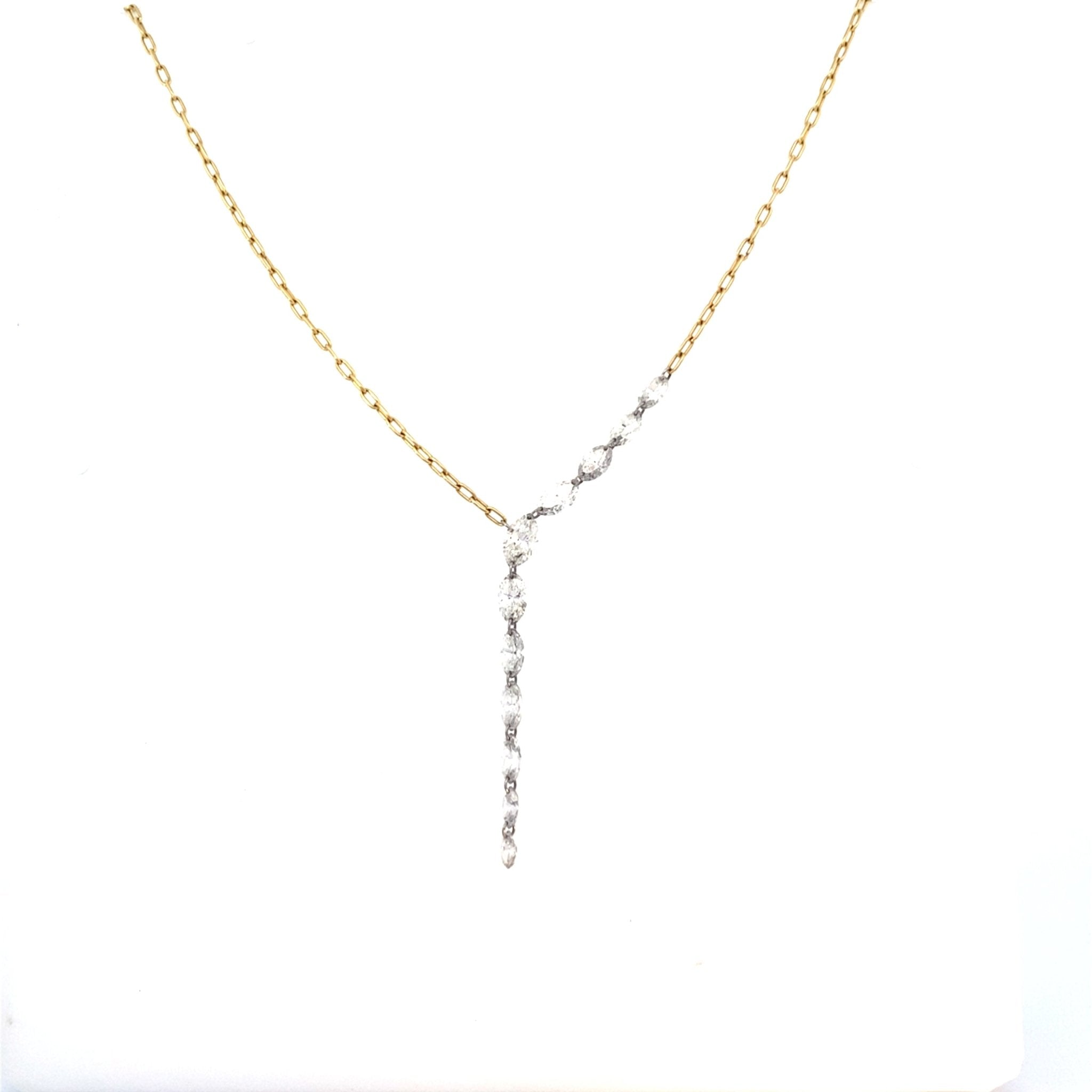 Necklace marquise diamond Y 14kt yellow gold - Gaines Jewelers