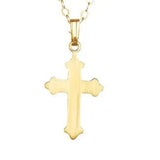Necklace - small cross with decorative attributes 14kt yellow gold - Gaines Jewelers